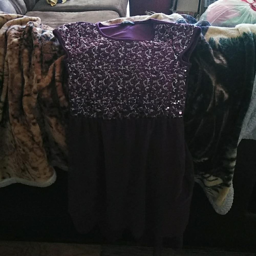 Purple sequin party dress